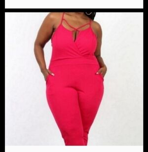 Nwt sexy hot neon pink jumpsuit size 3x